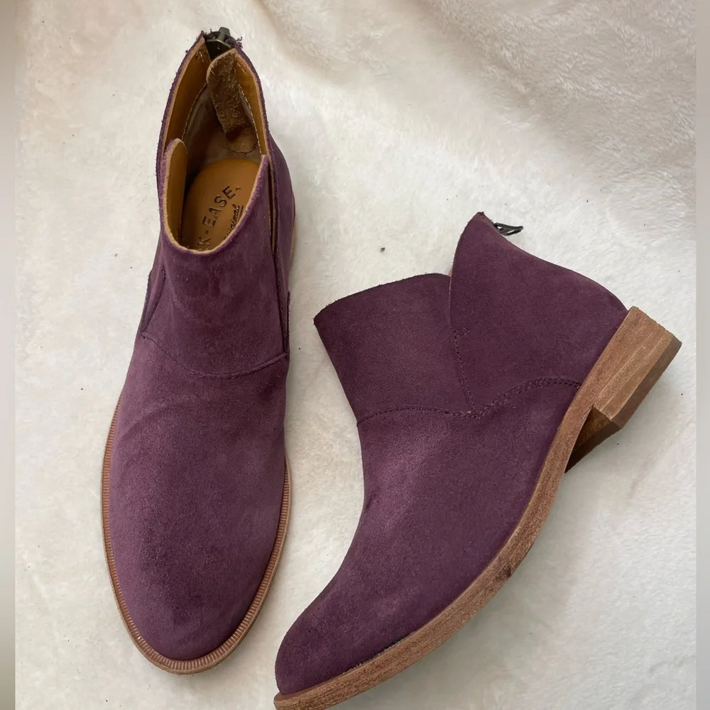 Kork-Ease Ryder Short Ankle Boots Purple‎ leather block heels NWOT B 215